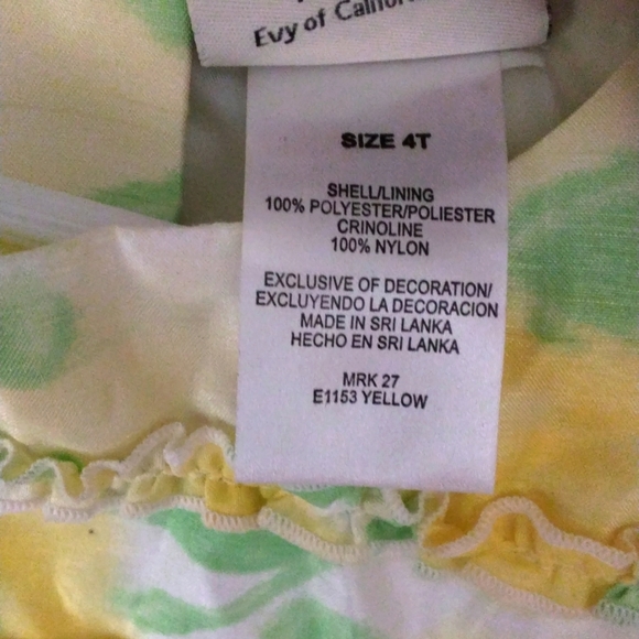 Vibrant Yellow and Green Square Neck Sleeveless Sundress - Picture 4 of 4